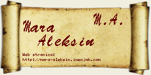 Mara Aleksin vizit kartica